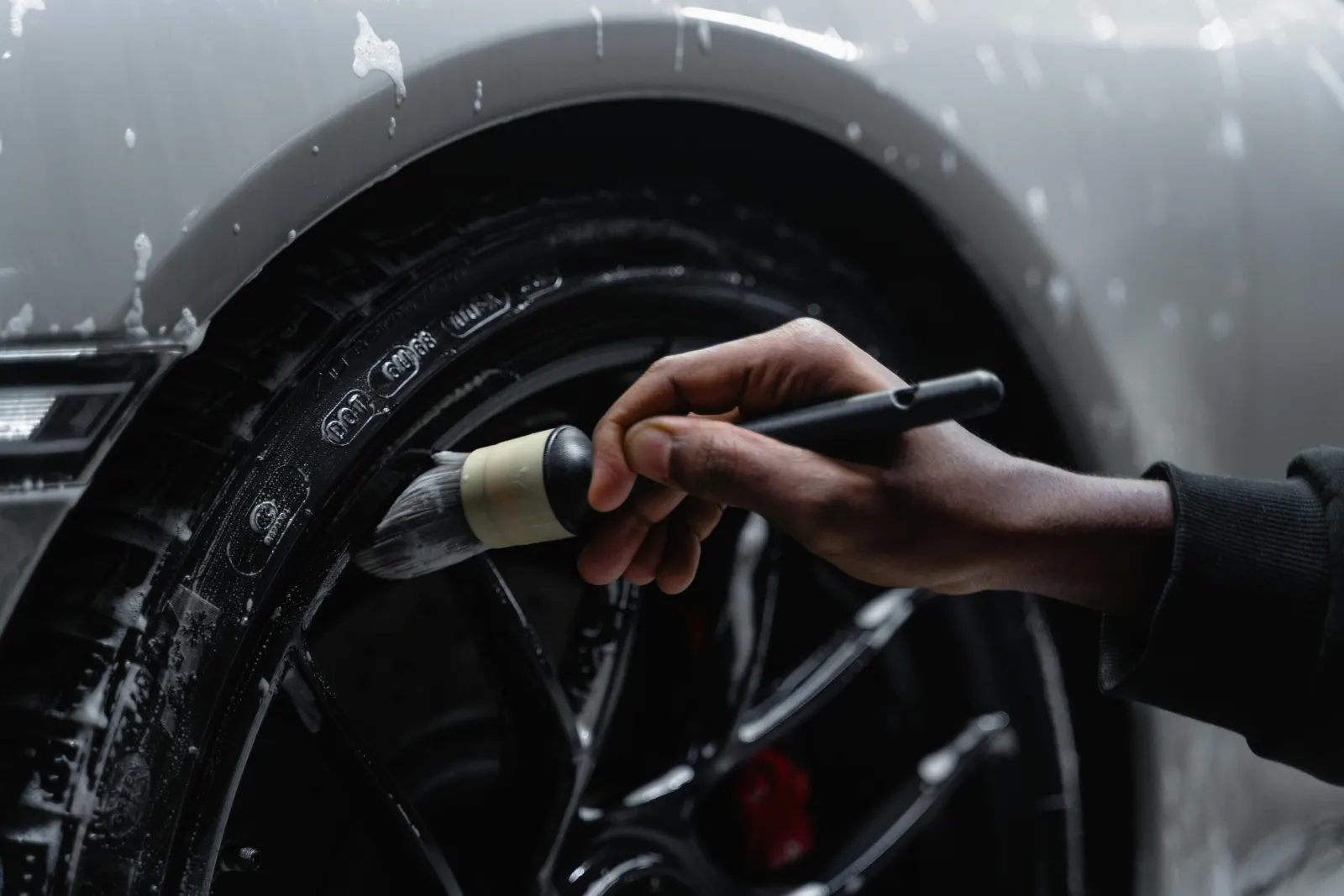 Wheel brush detailing — mobile car detailing Fourways Johannesburg
