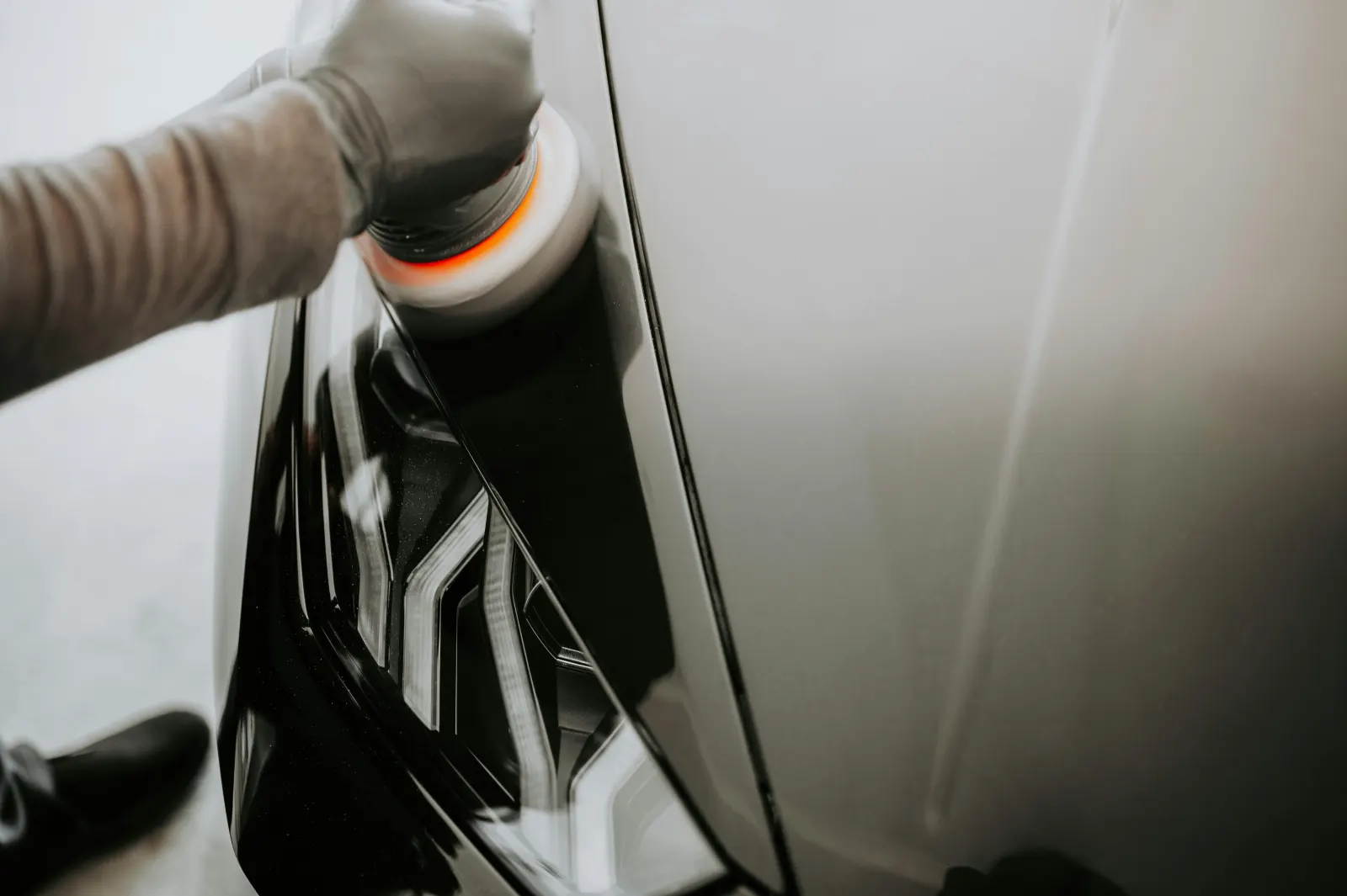 Paint polisher in action — enhancement polish Johannesburg