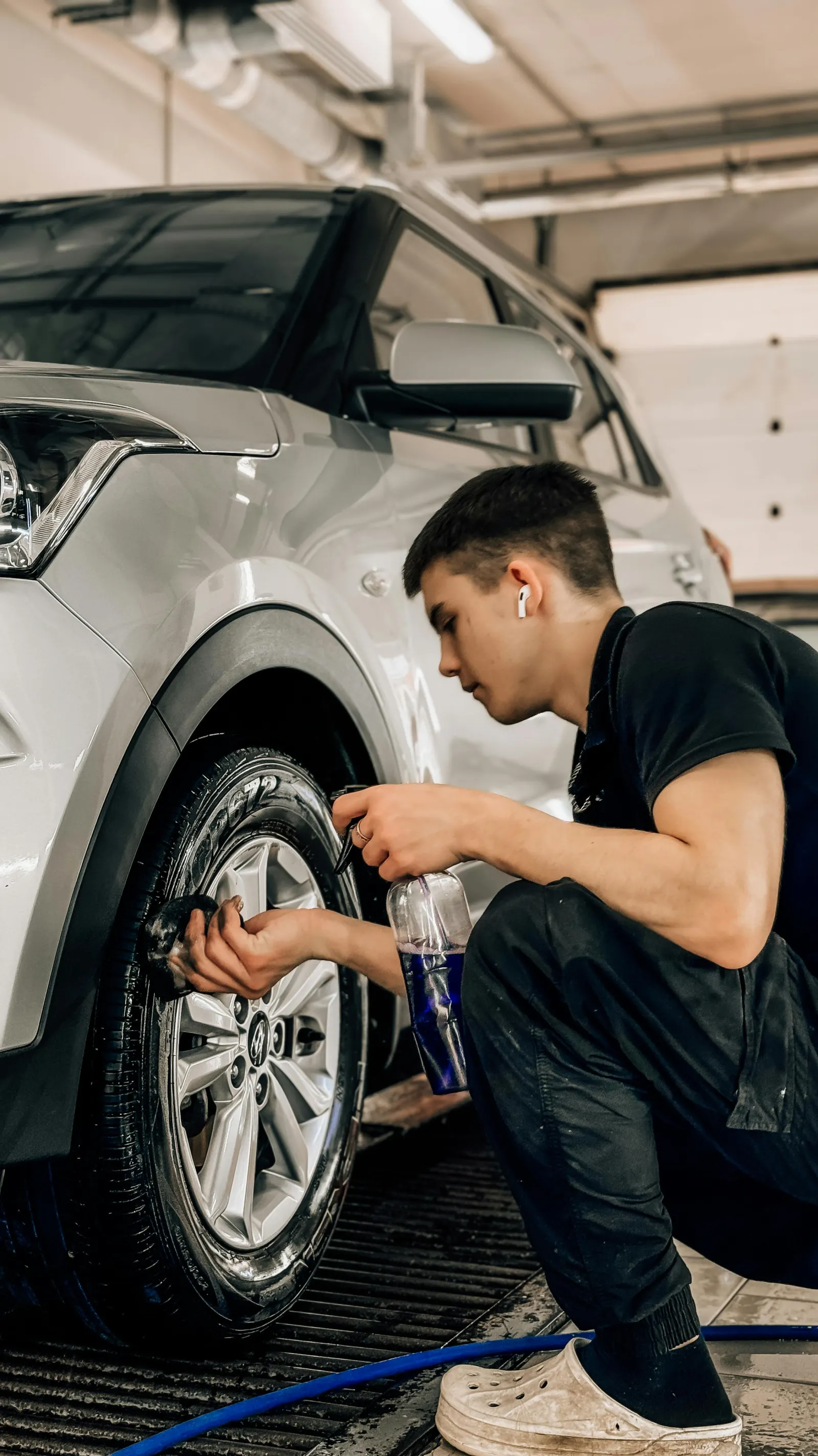 Wheel cleaning close-up — professional wheel detailing Johannesburg